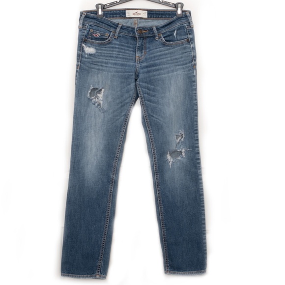 Hollister Straight Leg Distressed Jeans Size 27 - Picture 1 of 7